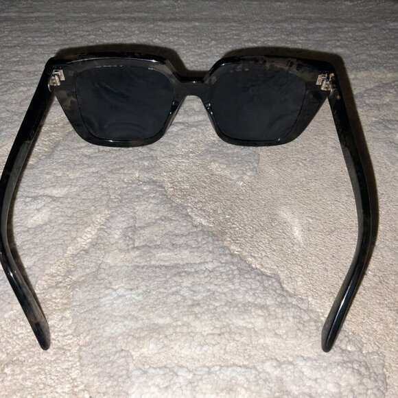 CHRISTIAN DIOR DIORMIDNIGHT S1I 29C0 BLACK MARBLE/BLUE LENS SUNGLASSES 53-18 - Picture 4 of 12